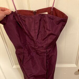 J Crew Strapless Purple Silk Party Dress